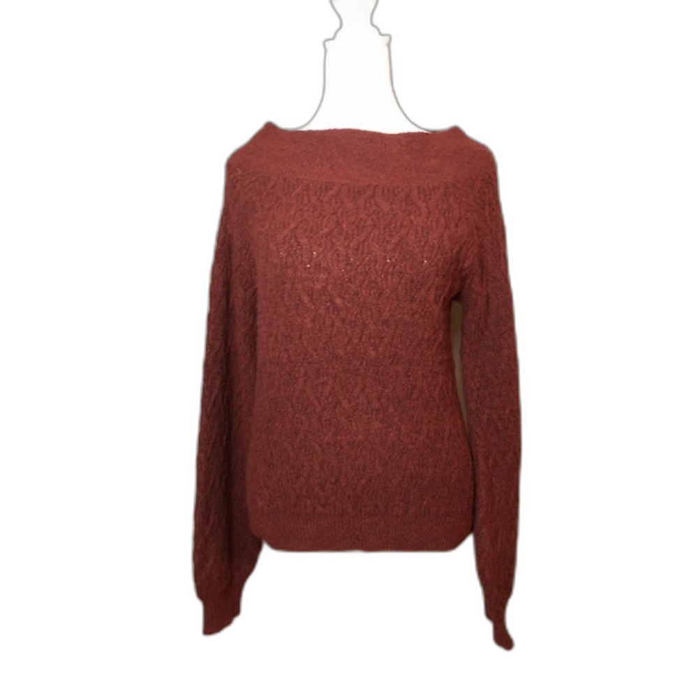 Librarian Chic Buckle Sweater with Wide Neck
